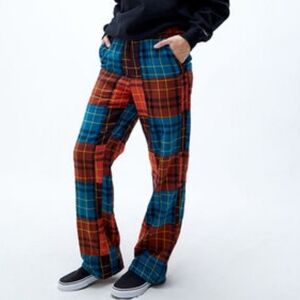 Obey Ava II Multi Plaid Organic Cotton Pull On Pants